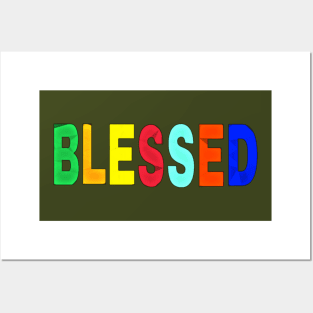 Blessed- Block and Cursive - Double-sided Posters and Art